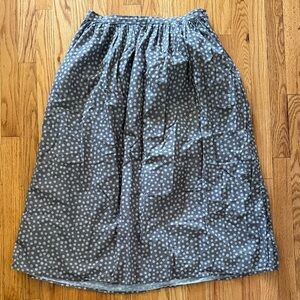 Gudrun Sjoden sz M 100% organic cotton Polka Dot Gray Skirt elastic waist+ zip